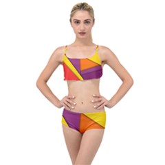 Background Abstract Layered Top Bikini Set