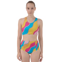 Cake Color Palette Painting Racer Back Bikini Set by Wegoenart