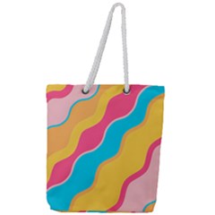 Cake Color Palette Painting Full Print Rope Handle Tote (large) by Wegoenart