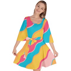 Cake Color Palette Painting Velour Kimono Dress