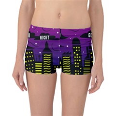 City Architecture Night Skyscraper Reversible Boyleg Bikini Bottoms by Wegoenart