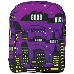 City Architecture Night Skyscraper Full Print Backpack by Wegoenart