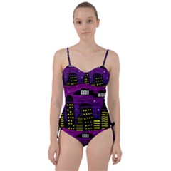 City Architecture Night Skyscraper Sweetheart Tankini Set by Wegoenart