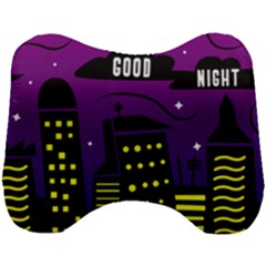 City Architecture Night Skyscraper Head Support Cushion by Wegoenart