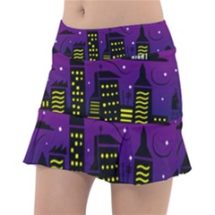 City Architecture Night Skyscraper Tennis Skirt