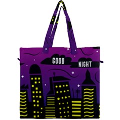 City Architecture Night Skyscraper Canvas Travel Bag by Wegoenart