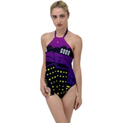 City Architecture Night Skyscraper Go With The Flow One Piece Swimsuit by Wegoenart