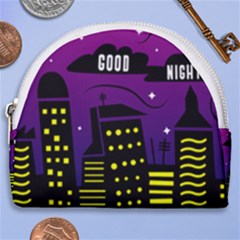 City Architecture Night Skyscraper Horseshoe Style Canvas Pouch