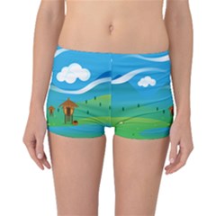 Landscape Nature Mountain Field Boyleg Bikini Bottoms by Wegoenart