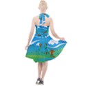 Landscape Nature Mountain Field Halter Party Swing Dress  View2