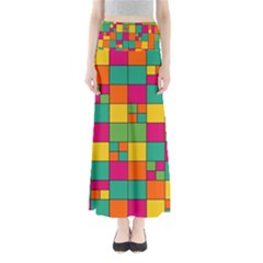 Abstract Background Abstract Full Length Maxi Skirt by Wegoenart