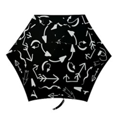 Arrows Vector Lines Strokes White Mini Folding Umbrellas by Wegoenart