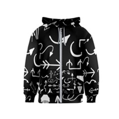 Arrows Vector Lines Strokes White Kids  Zipper Hoodie by Wegoenart