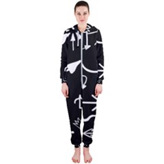 Arrows Vector Lines Strokes White Hooded Jumpsuit (ladies)  by Wegoenart