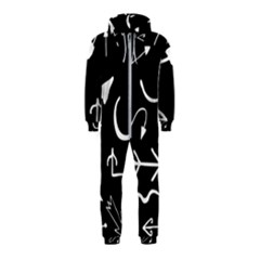 Arrows Vector Lines Strokes White Hooded Jumpsuit (kids) by Wegoenart