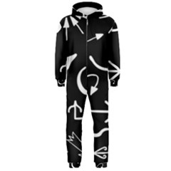 Arrows Vector Lines Strokes White Hooded Jumpsuit (men)  by Wegoenart