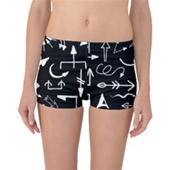 Arrows Vector Lines Strokes White Boyleg Bikini Bottoms by Wegoenart