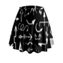 Arrows Vector Lines Strokes White Mini Flare Skirt View2