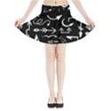 Arrows Vector Lines Strokes White Mini Flare Skirt View3