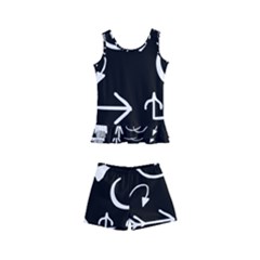 Arrows Vector Lines Strokes White Kids  Boyleg Swimsuit by Wegoenart