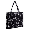 Arrows Vector Lines Strokes White Zipper Medium Tote Bag View2