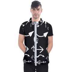 Arrows Vector Lines Strokes White Men s Puffer Vest by Wegoenart