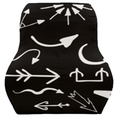 Arrows Vector Lines Strokes White Car Seat Back Cushion  by Wegoenart