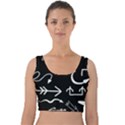 Arrows Vector Lines Strokes White Velvet Crop Top View1