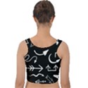 Arrows Vector Lines Strokes White Velvet Crop Top View2