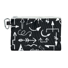 Arrows Vector Lines Strokes White Canvas Cosmetic Bag (large) by Wegoenart