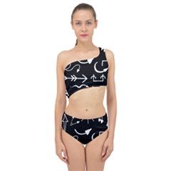 Arrows Vector Lines Strokes White Spliced Up Two Piece Swimsuit by Wegoenart