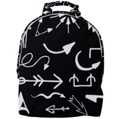 Arrows Vector Lines Strokes White Mini Full Print Backpack by Wegoenart