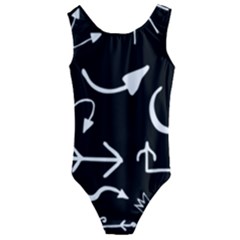 Arrows Vector Lines Strokes White Kids  Cut-out Back One Piece Swimsuit by Wegoenart