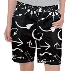 Arrows Vector Lines Strokes White Pocket Shorts