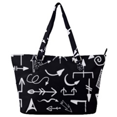 Arrows Vector Lines Strokes White Full Print Shoulder Bag