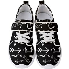 Arrows Vector Lines Strokes White Men s Velcro Strap Shoes