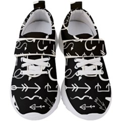 Arrows Vector Lines Strokes White Kids  Velcro Strap Shoes by Wegoenart