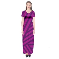 Pattern Lines Stripes Texture Short Sleeve Maxi Dress by Wegoenart