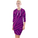 Pattern Lines Stripes Texture Quarter Sleeve Hood Bodycon Dress View1