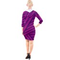 Pattern Lines Stripes Texture Quarter Sleeve Hood Bodycon Dress View2