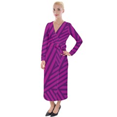 Pattern Lines Stripes Texture Velvet Maxi Wrap Dress by Wegoenart