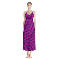 Pattern Lines Stripes Texture Button Up Chiffon Maxi Dress by Wegoenart