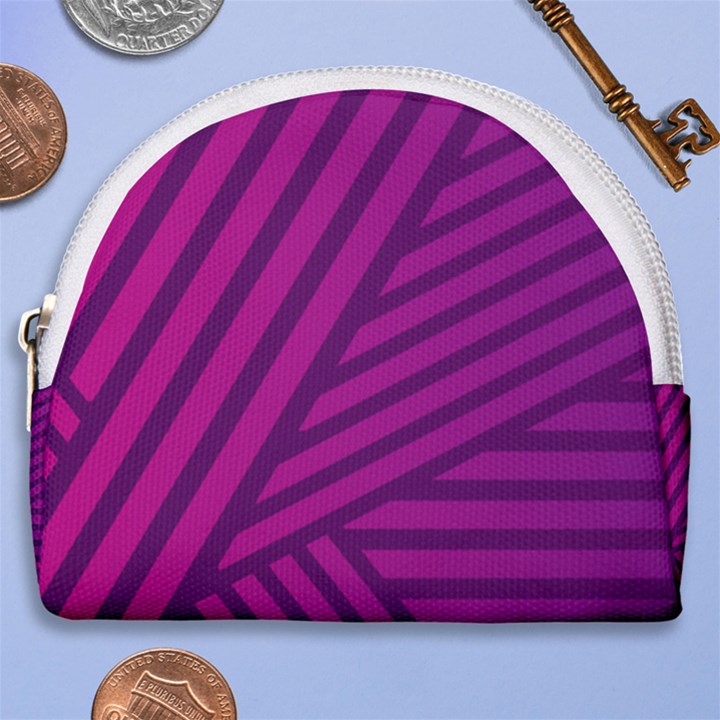 Pattern Lines Stripes Texture Horseshoe Style Canvas Pouch