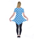 Blue Chevron Background Abstract Pattern Short Sleeve Tunic  View2