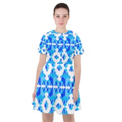 Blue Background Cubes Abstract Wallpapers Sailor Dress