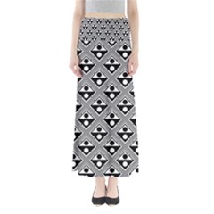 Background Triangle Circle Full Length Maxi Skirt by Wegoenart