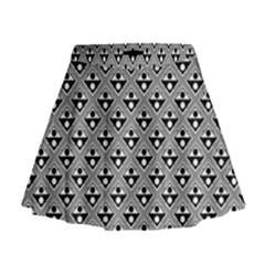 Background Triangle Circle Mini Flare Skirt by Wegoenart