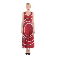 Background Circles Red Sleeveless Maxi Dress by Wegoenart