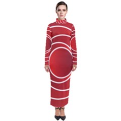 Background Circles Red Turtleneck Maxi Dress by Wegoenart