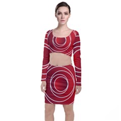 Background Circles Red Top And Skirt Sets by Wegoenart